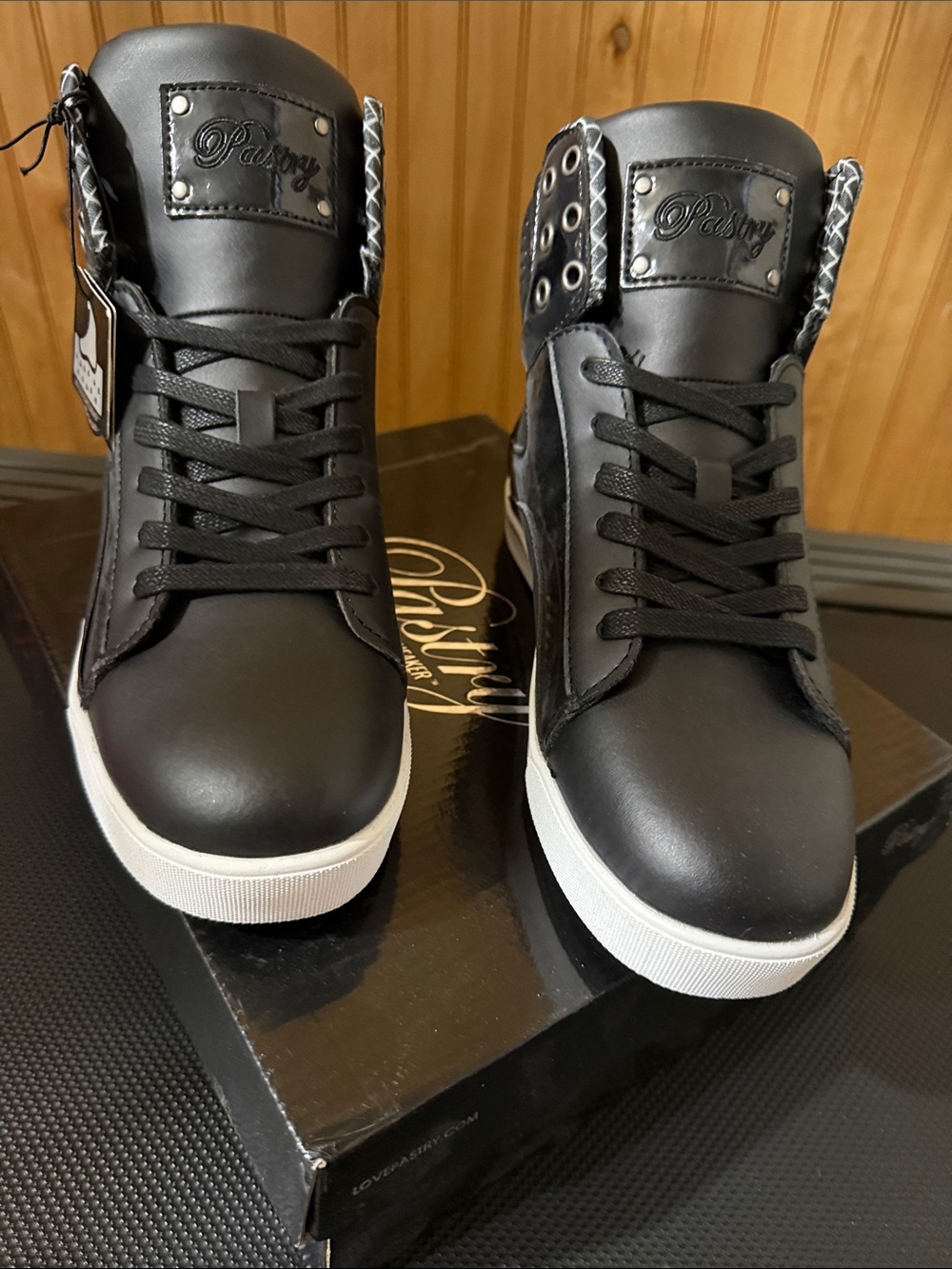 Pastry Black High-Top Dance Sneakers with White Soles